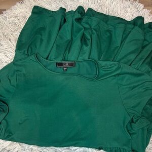 Green babydoll style dress